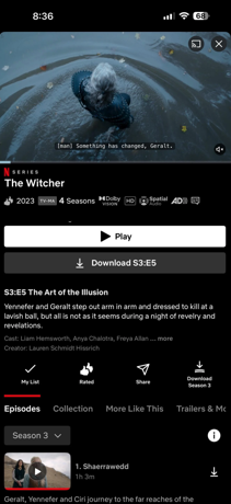download The Witcher in Netflix app