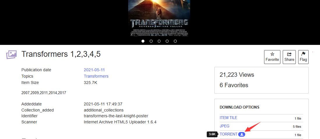 download Transformers movies via torrent