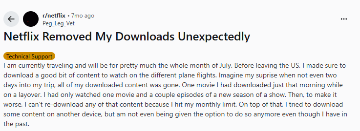 Netflix downloads be removed
