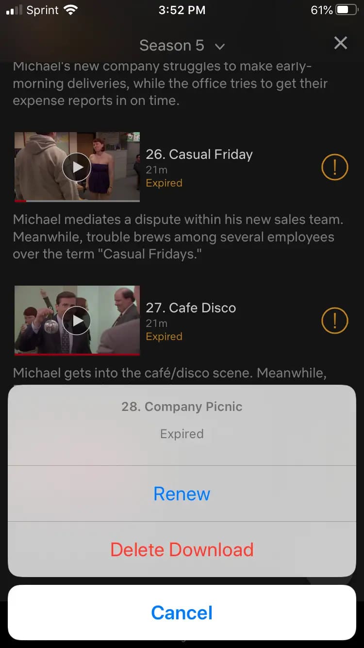 delete expired netflix downloaded title