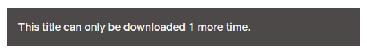 Netflix title can only be downloaded 1 time