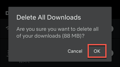 delete all downloads on Netflix