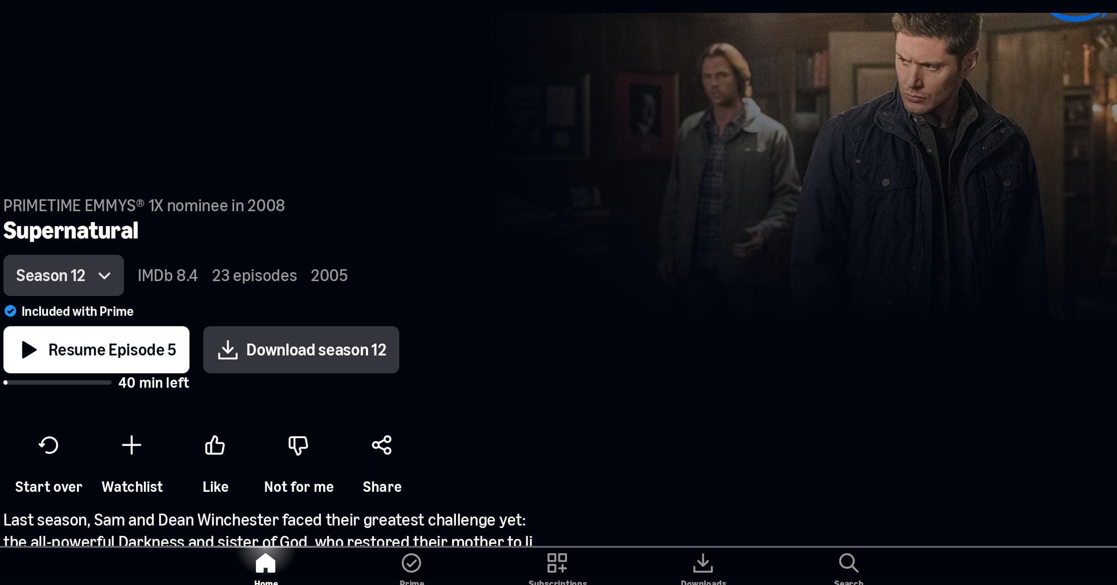 download Amazon Prime Supernatural to PC