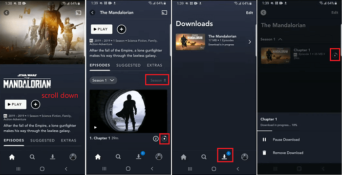 watch disney plus offline on phone