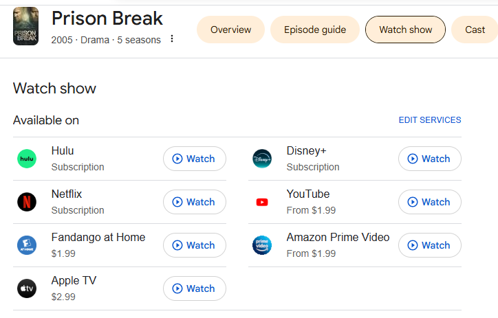 where to watch Prison Break