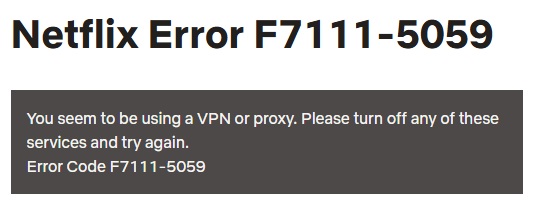 Netflix Error F7111-5059