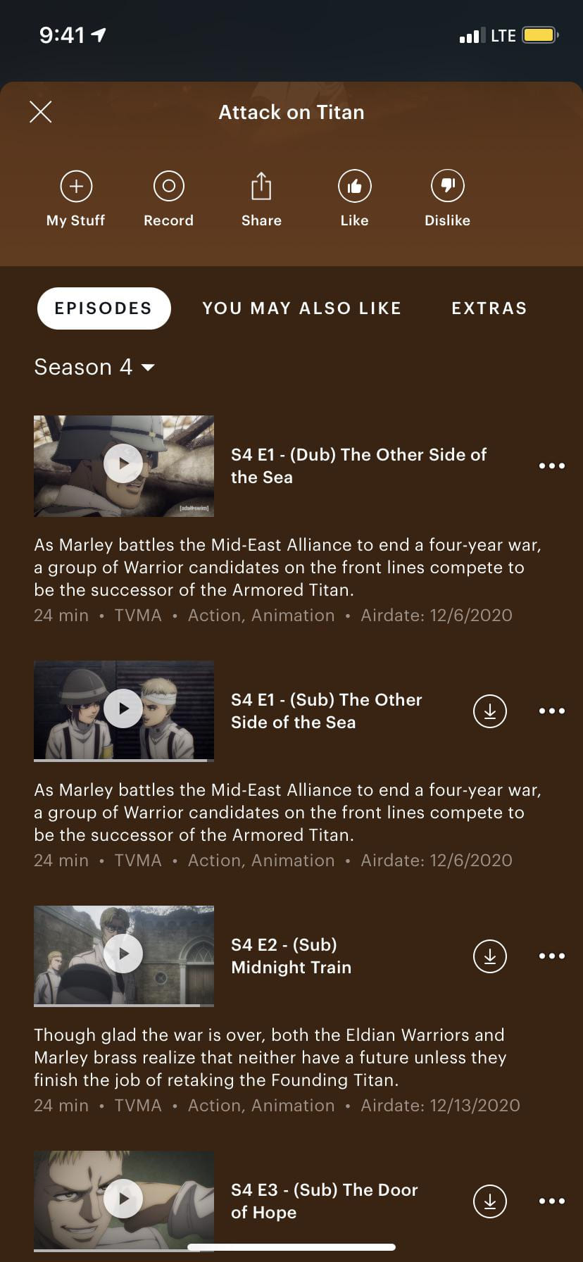 download Attack on Titan in Hulu