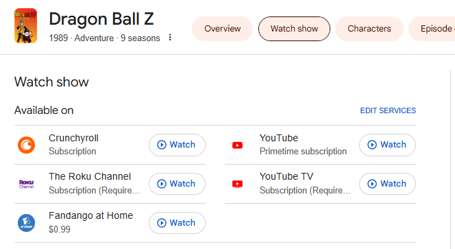 where to watch Dragon Ball Z