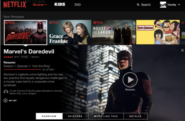 watch netflix content in web player