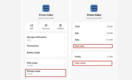 clear amazon video app cache