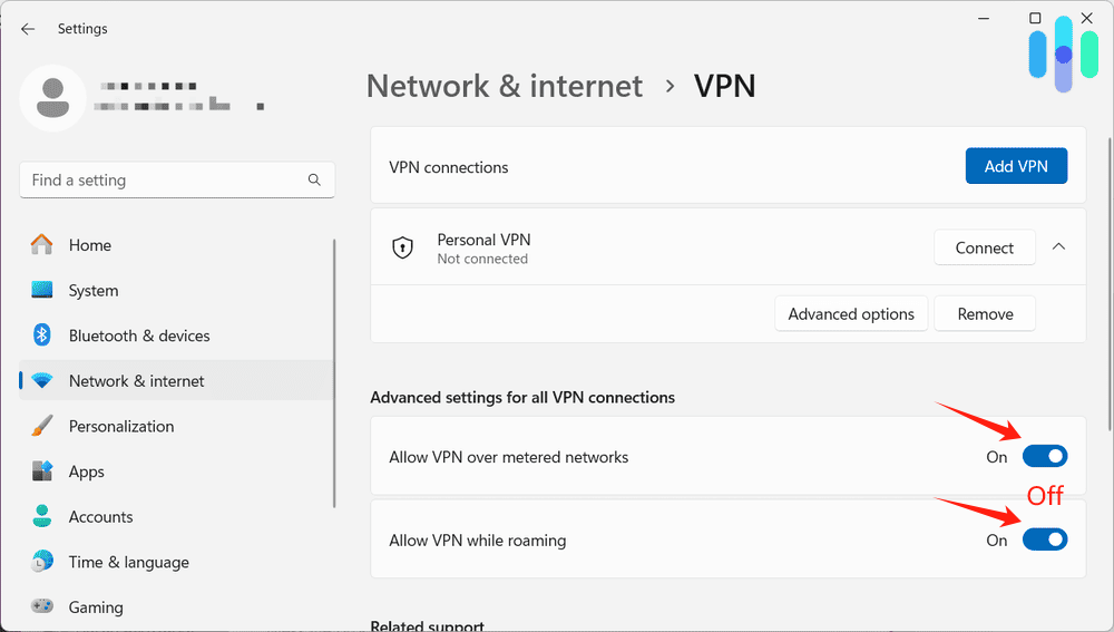 disable VPN