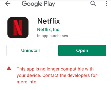 Uninstall Netflix app