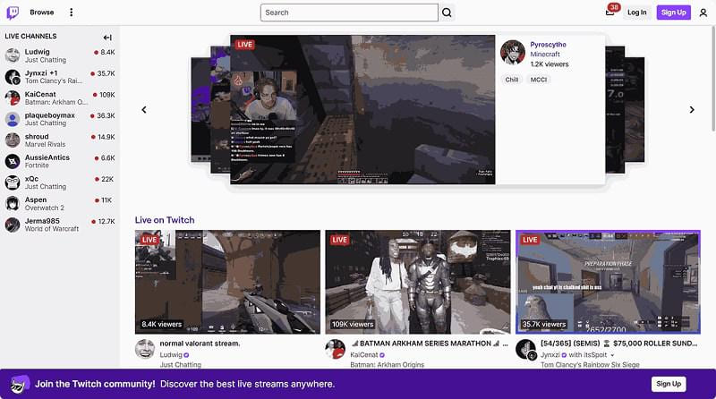 best youtube alternative - Twitch