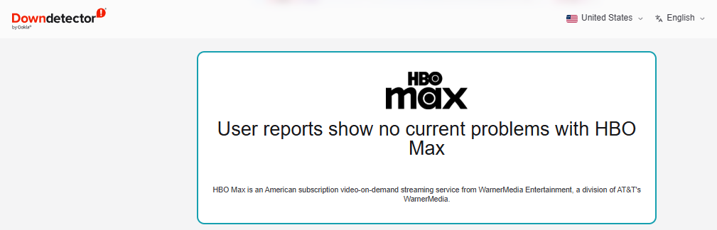 check HBO Max service