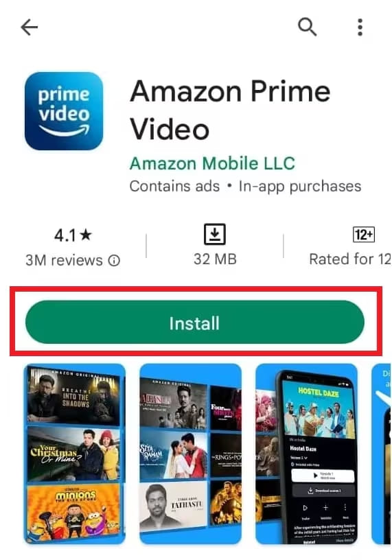 install Prime Video app on Android
