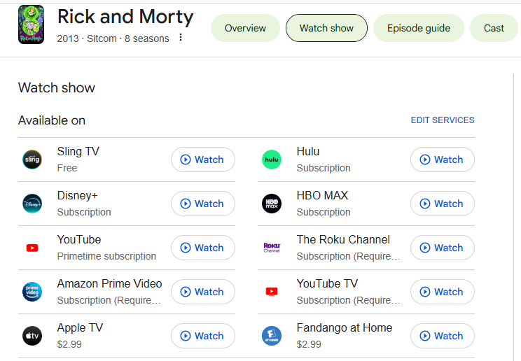 where to watch Rick and Morty
