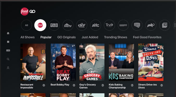download Food Network show on mobile