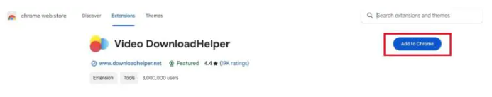 add Video DownloadHelper extension