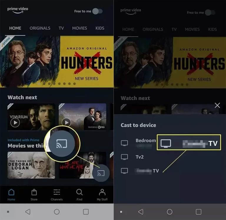 cast Amazon Video from phone to TV