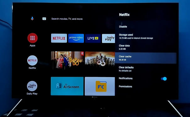 clear Netflix cache on Android TV