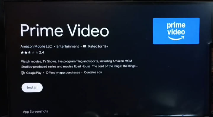 install Prime Video on TV