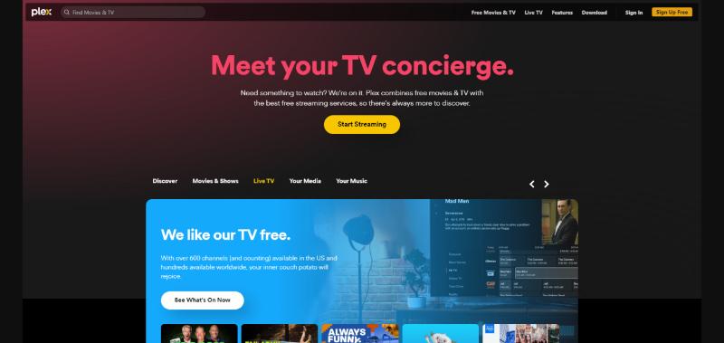 plex tv homepage