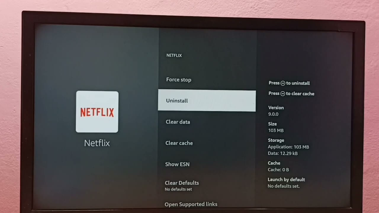 uninstall Netflix on Fire TV