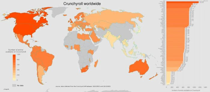 Hidive vs Crunchyroll: Crunchyroll available countries