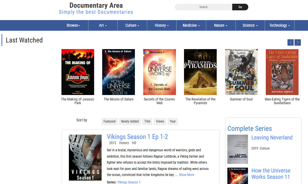 best documentary site - Documentary Area
