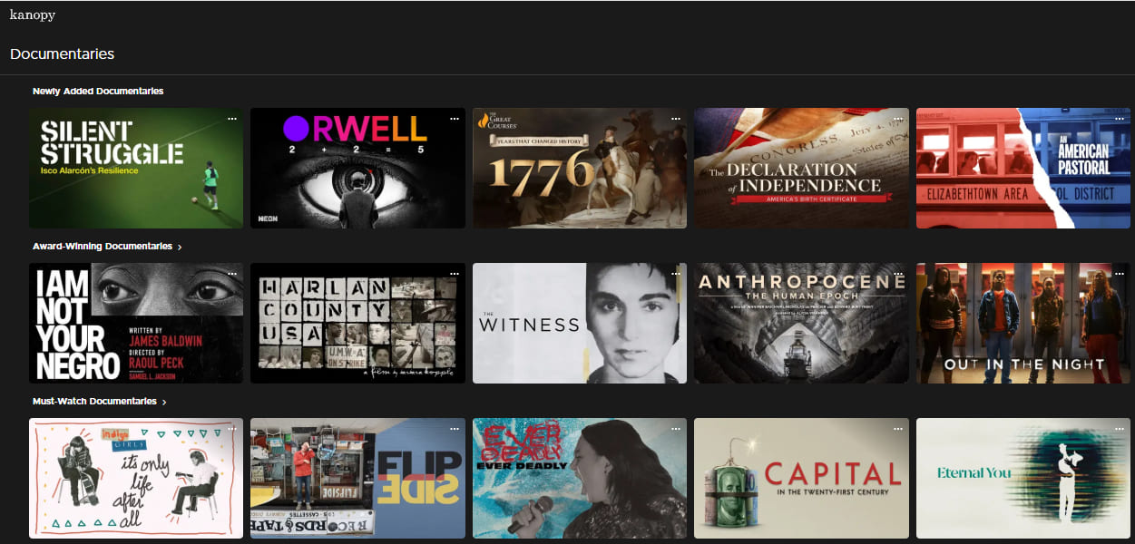 best documentary site - Kanopy