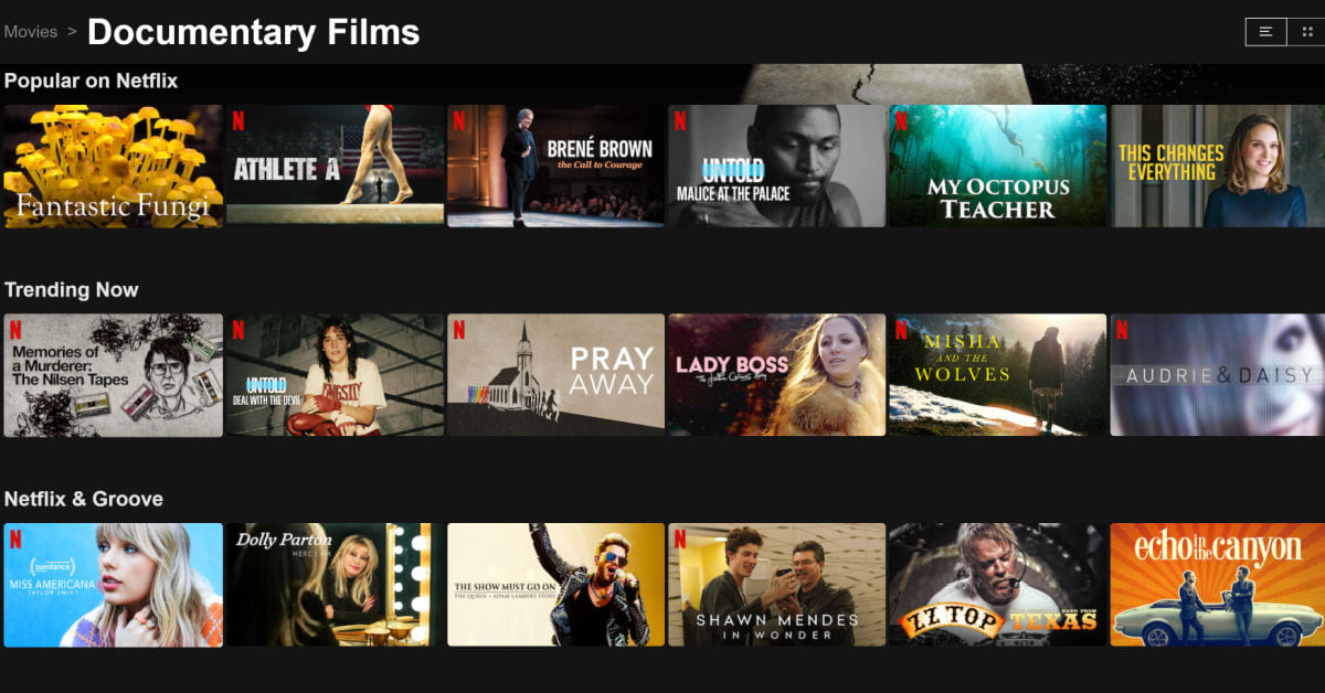 best documentary site - Netflix