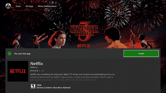 install Netflix on Xbox One
