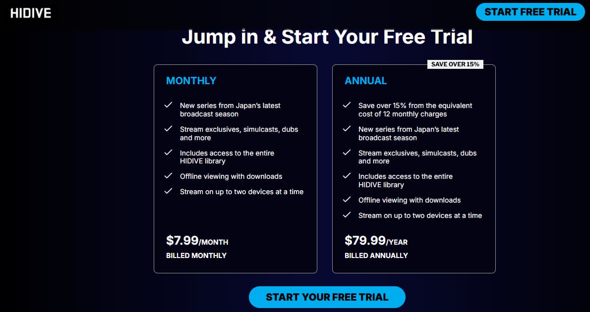 Hidive vs Netflix: HIDIVE price