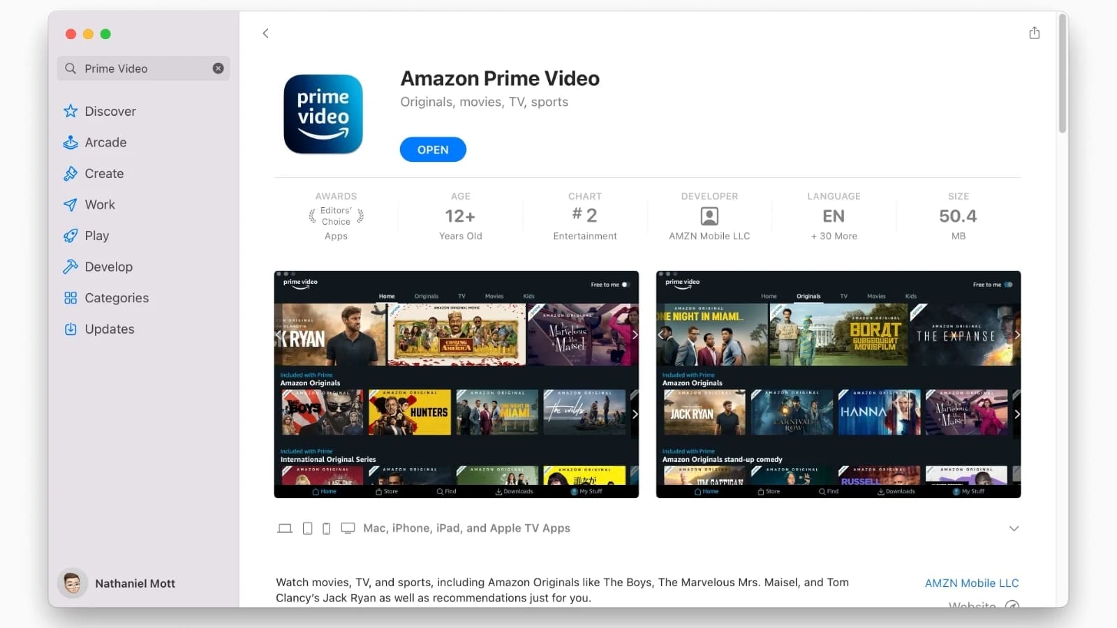 Prime Video app for Mac