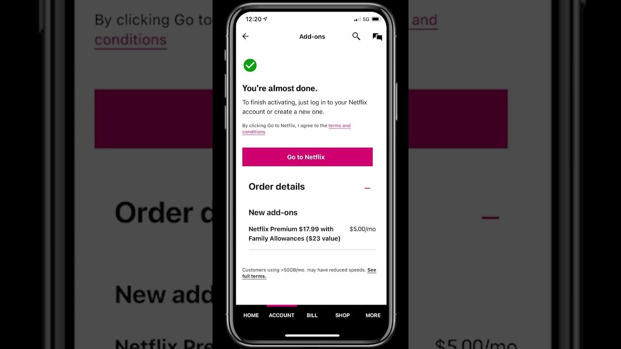 activate Netflix on T-Mobile